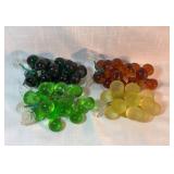 Four Glass Grape Clusters