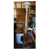 Wooden Chairs and Vintage Standing coat rack