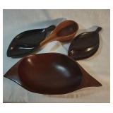 Four Wooden Serving Dishes