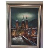 * 250 - Rommel Signed Cityscape Oil Painting