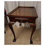 Mahogany Side Table with Carved Cabriole Legs