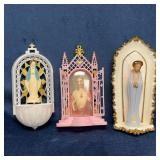 Three Plastic Religious Icons, Italy & USA