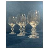 6 Faceted Stem Crystal Goblets