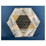 Vintage Hexagonal Marble Chinese Checkers Board