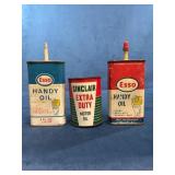 Esso Handy Oil and Sinclair Motor Oil Tins