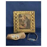 Italian Wood Box, Mini Pen Set, and Religious