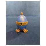 Blue Decorative Egg Trinket Box