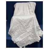Vintage White Bed Coverlet, 82' x 100'