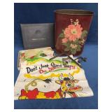 Vintage Miscellaneous Lot With Trash Can and