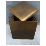 Collapsible Faux Leather Storage Stool