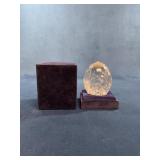 Shannon Irish Crystal Cut Glass Egg with Box