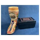 Ceramic Boot Stein and Otagiri Music Box