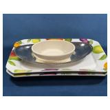 Ceramic and Metal Serveware Lot