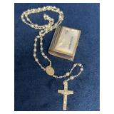 Hayward Sterling Silver Rosary with Shell Inl