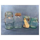 4 Atlas Glass Canning Jars