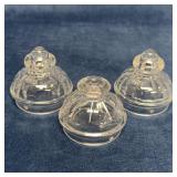 Three Vintage Glass Percolator Lids, Fire-Ke