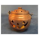 Copper Jack-O'-Lantern Candle Holder