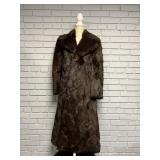 Brown Rabbit Fur Coat Made in Hong Kong
