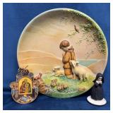 Bossons Chalk Ware Plate, Orthodox Blessing,