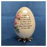 Porcelain Decorative Egg with Floral Design