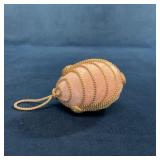 Pink Velvet Ornament with Gold Cord
