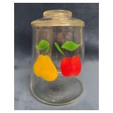 Bartlett Collins Hand Painted Glass Container