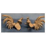 Cast Metal Rooster Figurines