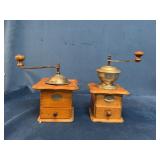 Wooden and Brass Coffee Grinders