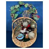 Christmas Decor Basket With Ornaments