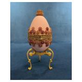 Decorative Jeweled Egg with Stand