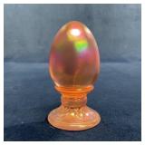 Fenton Iridescent Pink Pedestal Egg Figurine