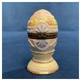 Porcelain Egg Trinket Box with Stand