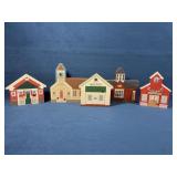 Catï¿½s Meow Wooden Schoolhouse Lot of 5
