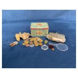 Daher Decorated Tin With Mixed Coins