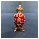 Red Jeweled Fabergï¿½ Style Trinket Egg