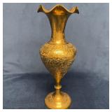Ornate Engraved Brass Vase
