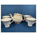 Gibsons Teapot with 4 Lenox Cups Set