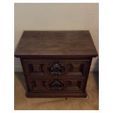 Wooden Two-Drawer Chest 25x15x23 Inches