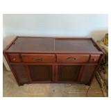 Wood Console Stereo Cabinet with Record Turnt