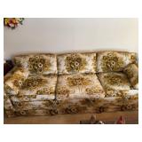 Floral Upholstered Three-Seat Sofa
