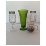 Drinkware Lot: Ball, Green Glass, John