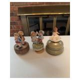 Three Ceramic Music Boxes