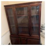 Dark Wood China Cabinet with Glass Doors