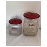 Vintage Lance Glass Jars with Red Lid