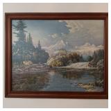 Framed Frederick D. Ogdan Landscape Print 32'