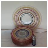Glass Plate Set With Vintage Salt Shaker