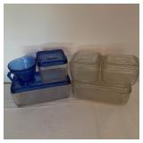 Blue and Clear Glass Refrigerator D