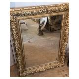 Rectangular Mirror with Ornate Gold Frame