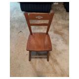 Wooden Child's Chair with Decorative Backrest