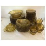 Federal Madrid Pattern Amber Depression Glass